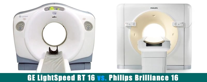 CT MACHINE COMPARISON CHART, GE LightSpeed RT 16 vs. Philips Brilliance 16