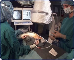 C-arm in use while in surgery