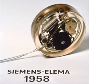 The first ever pacemaker, produced in 1958.