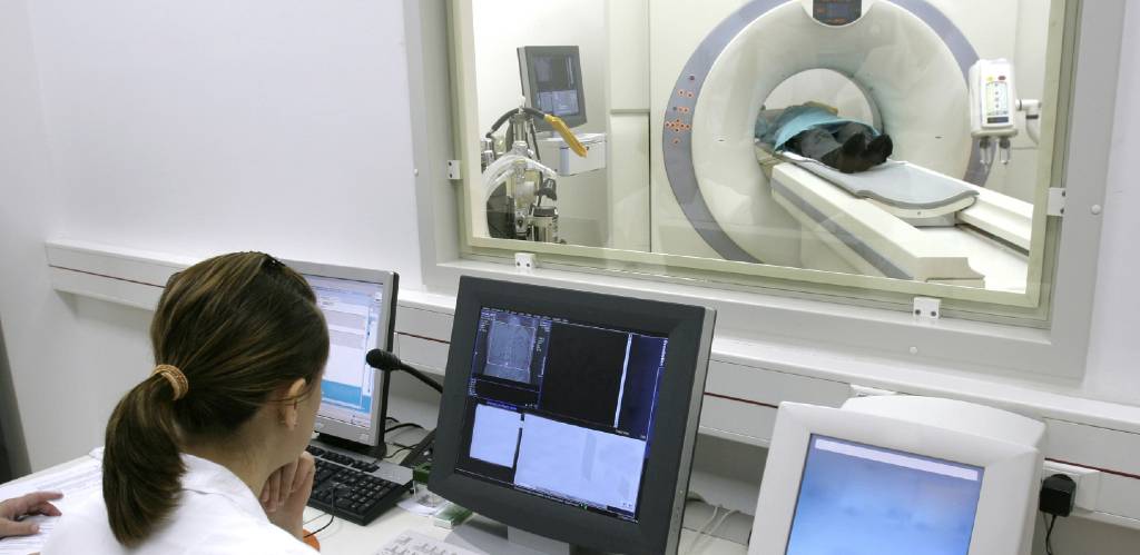 CT Scanner view from control room