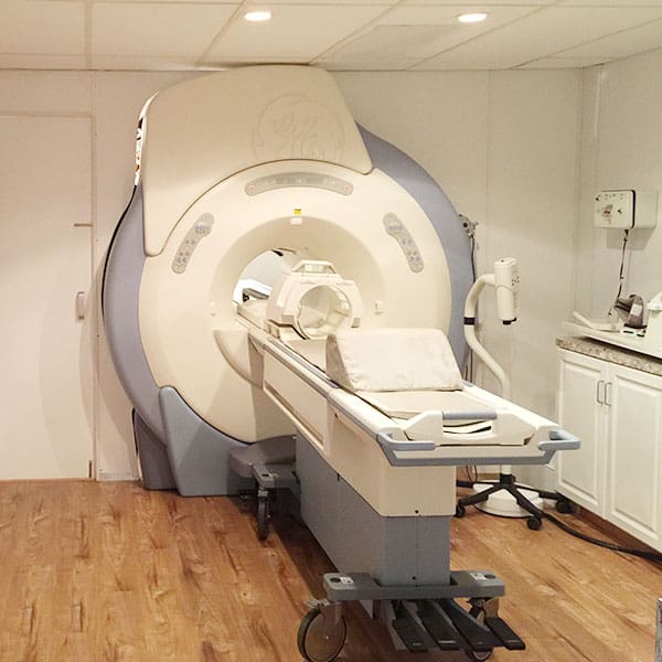 General Electric MRI scanner installed in mobile unit.