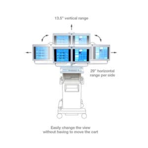 OEC 9800 full size C-arm upgrade kit to flat panel monitors articulating diagram.