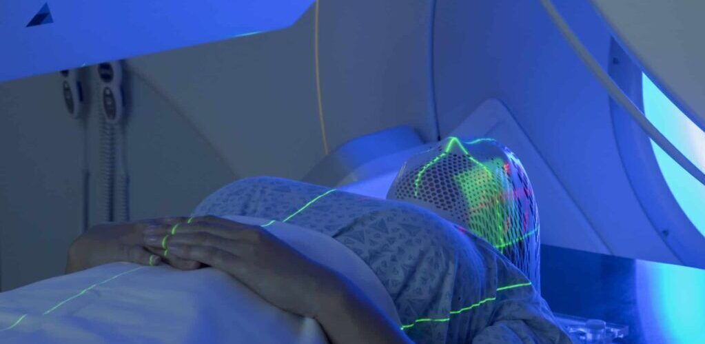 Woman Receiving Radiation Therapy Treatments for Cancer