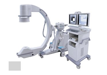Mini C-arm with dual-monitor cart for extremity imaging